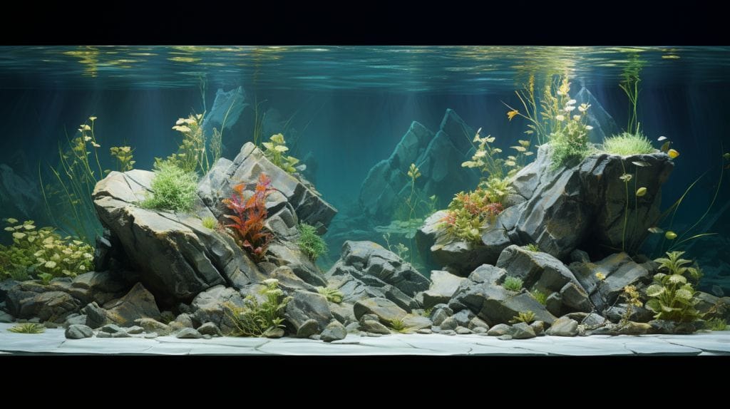 a freshwater aquascape designed utilizing the Rule of Thirds
