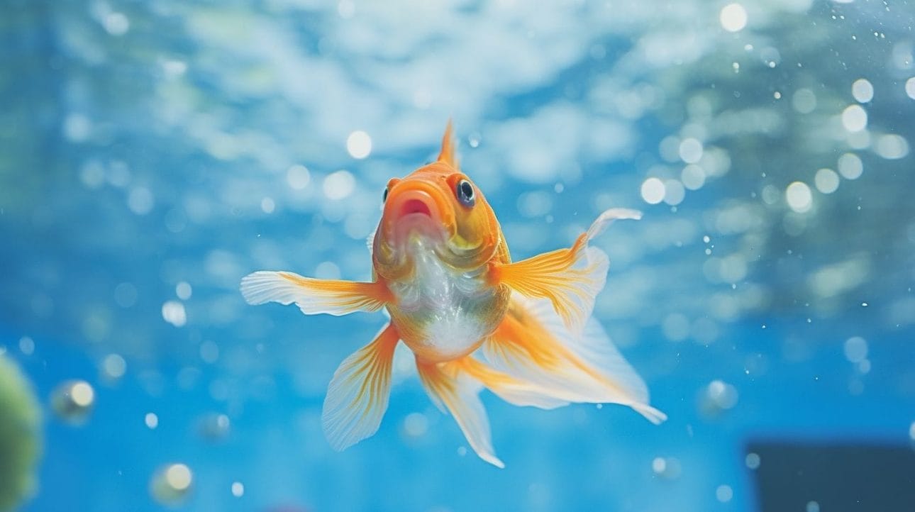 A goldfish swimming gracefully in a well-maintained aquarium.
