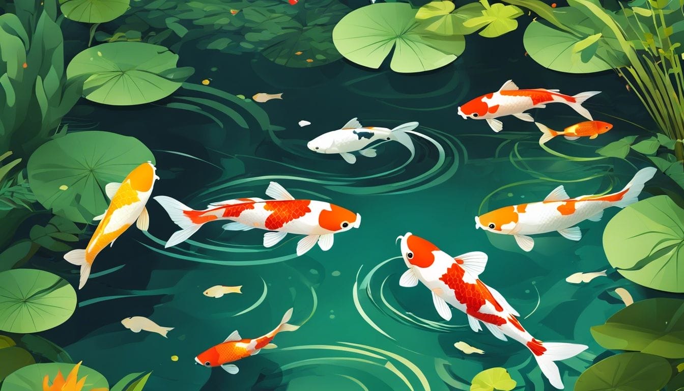 Koi in a pond