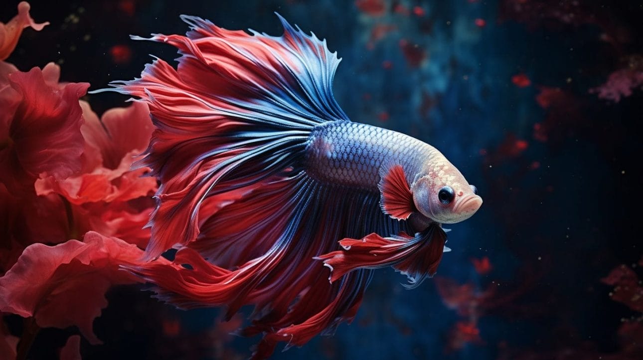 A serene betta fish in a well-maintained aquarium captured in exquisite detail.