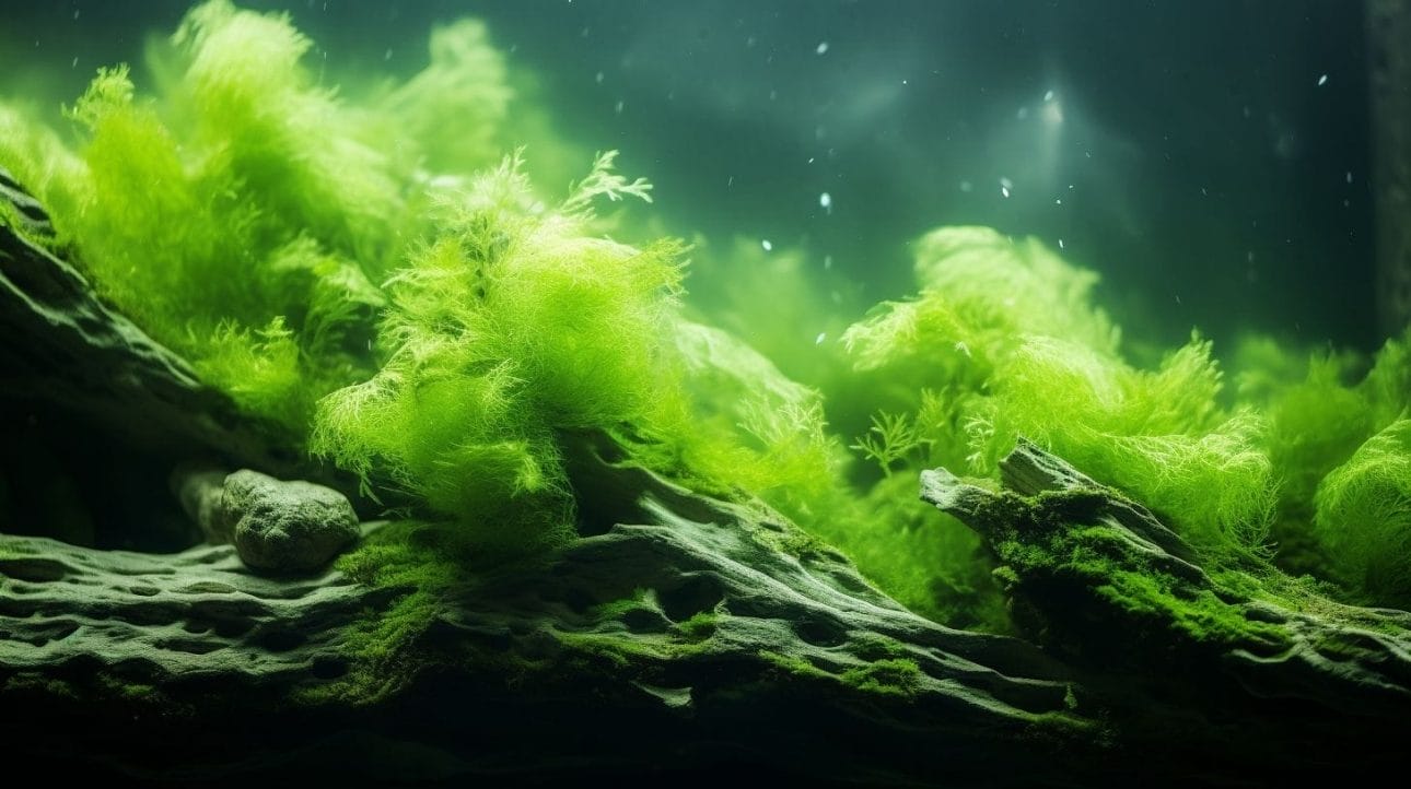 A diverse collection of healthy algae thriving in a well-balanced aquarium