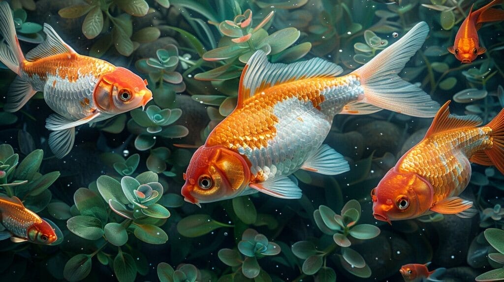 Small and large goldfish contrast in different environments.