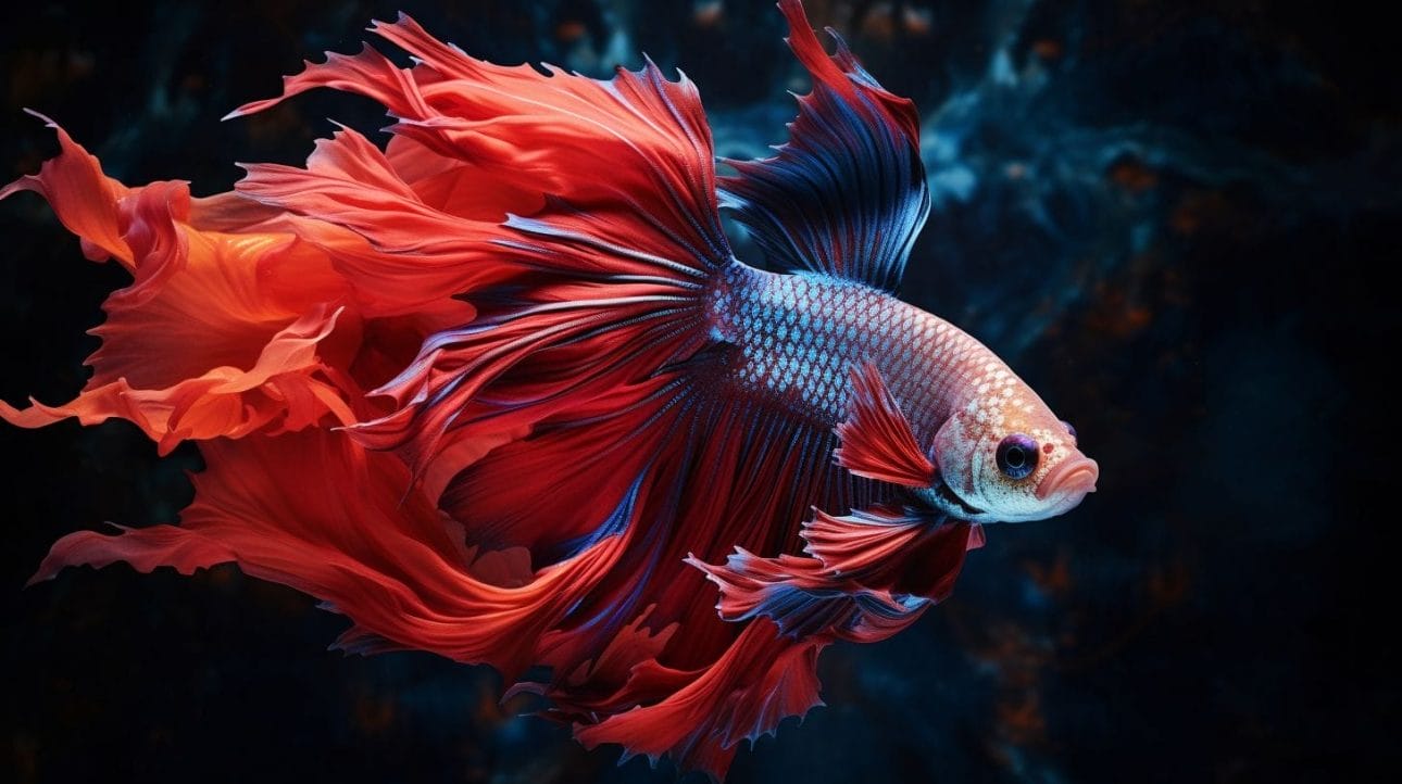 A beautiful Betta fish swimming gracefully in an aquarium.
