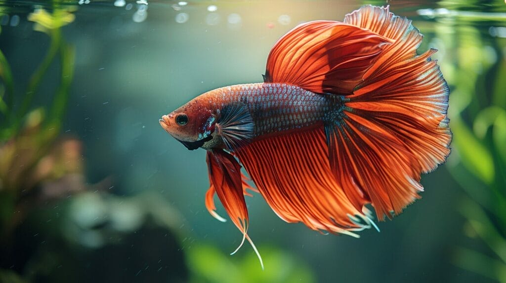 Vibrant betta fish thriving in a well-maintained aquarium.