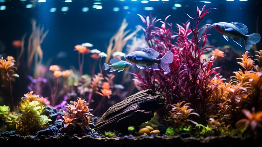 A vibrant 5-gallon aquarium with neon tetras and tank mates.