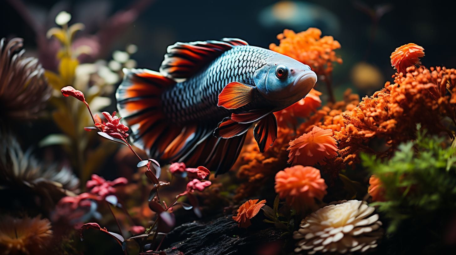 Algae-eating fish in vibrant aquarium