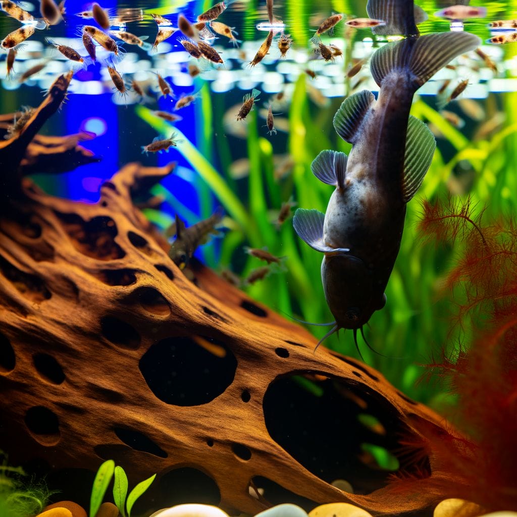 An upside-down catfish