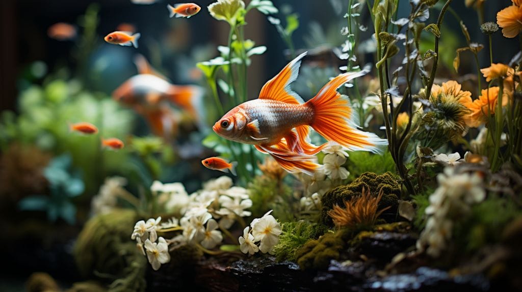 How Big Do Fantail Goldfish Get featuring an Aquarium with fantail goldfish
