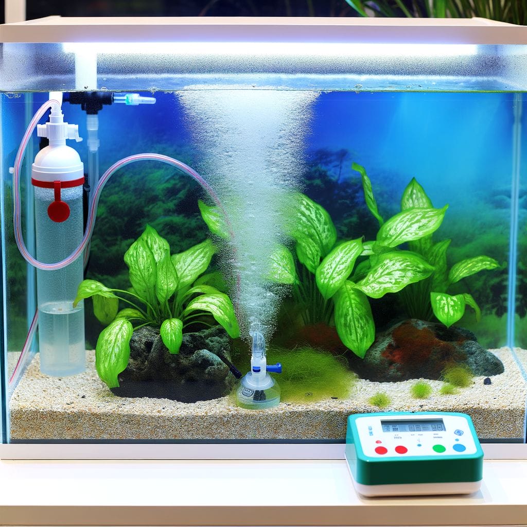 Aquarium with oxygen pump