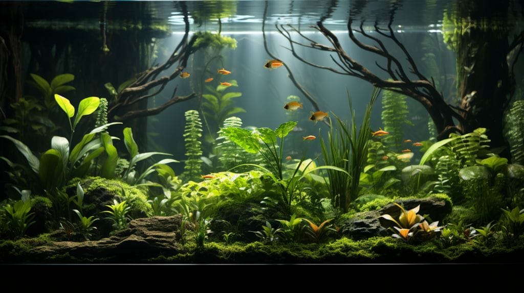 Can Amazon Sword Grow Out of Water featuring a home aquarium