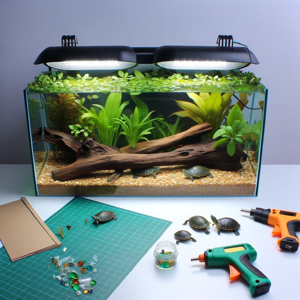 DIY turtle tank with plants