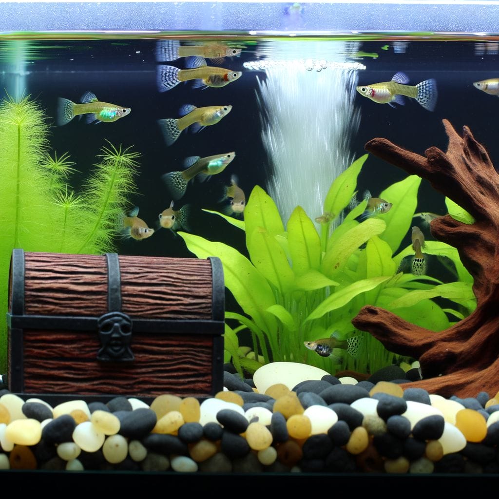 Guppy behavioral differences in tank