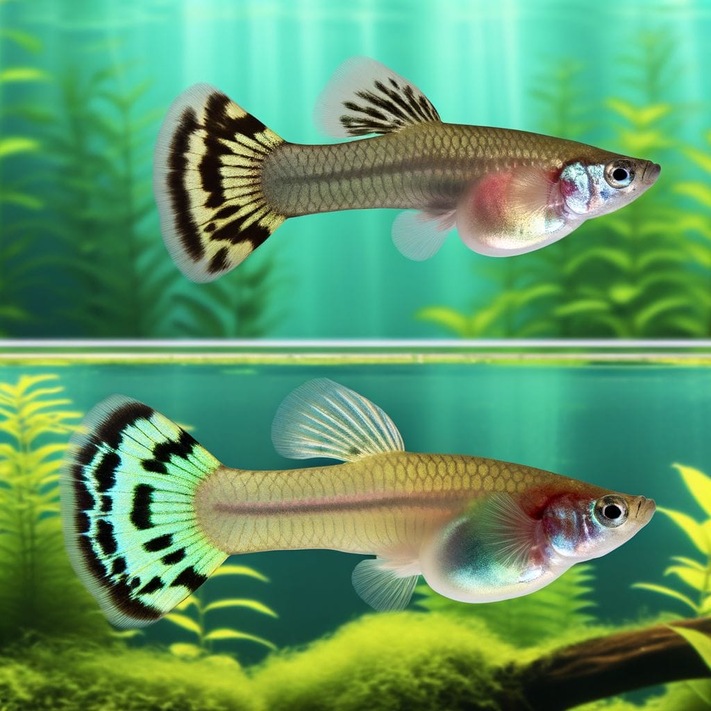 Guppy gender physical traits contrast