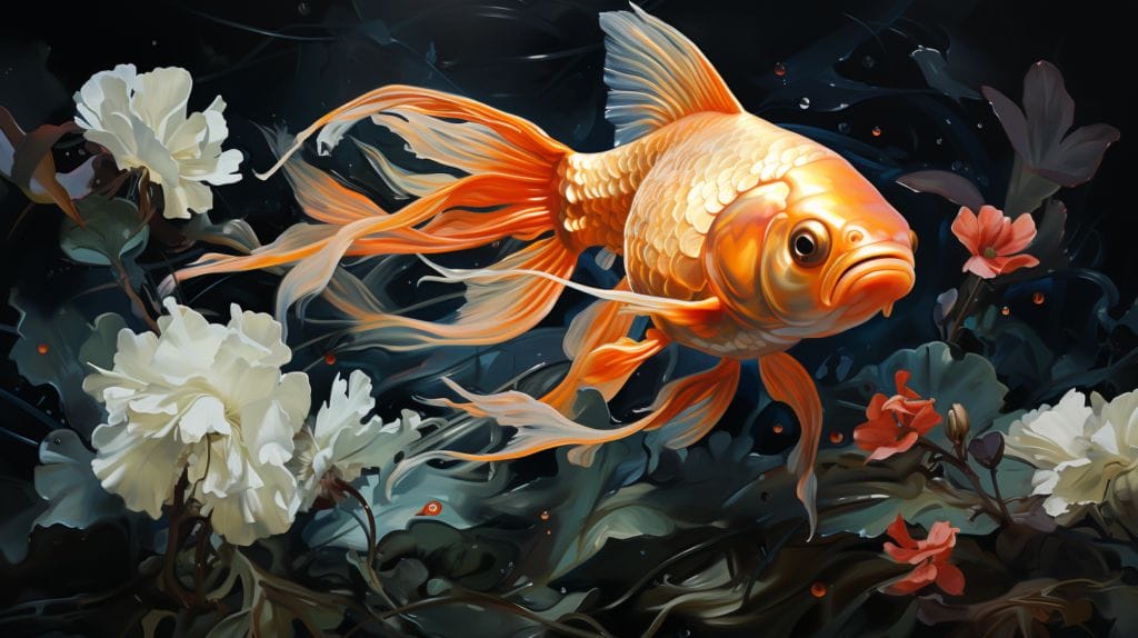 Life-sized fantail goldfish