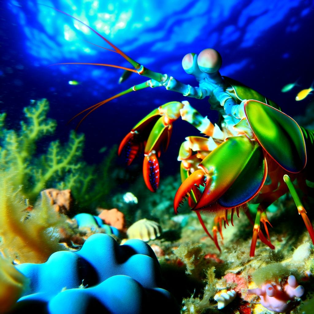 Mantis shrimp swinging claw