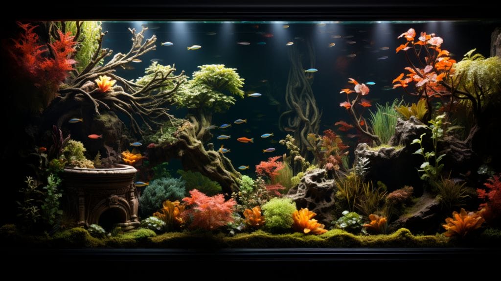 Planted aquarium with plants