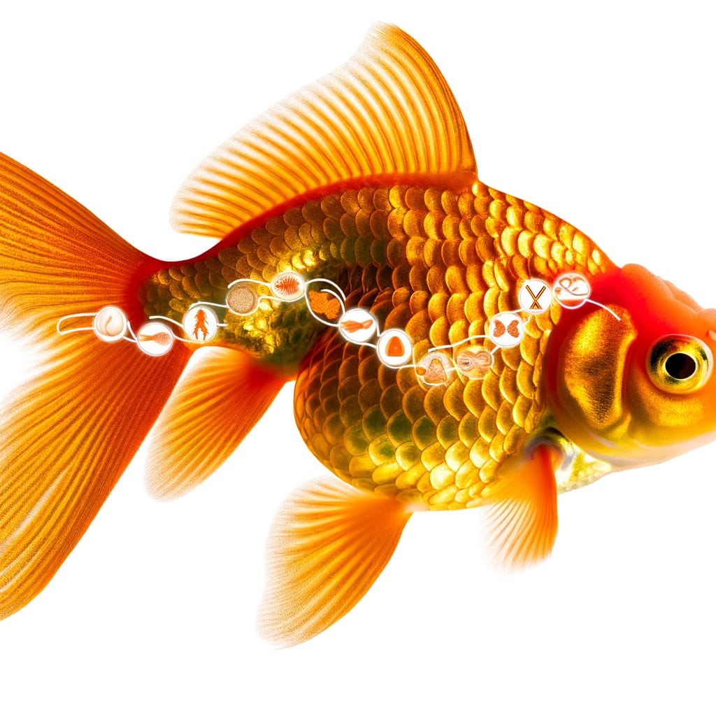 Pregnant goldfish with timeline