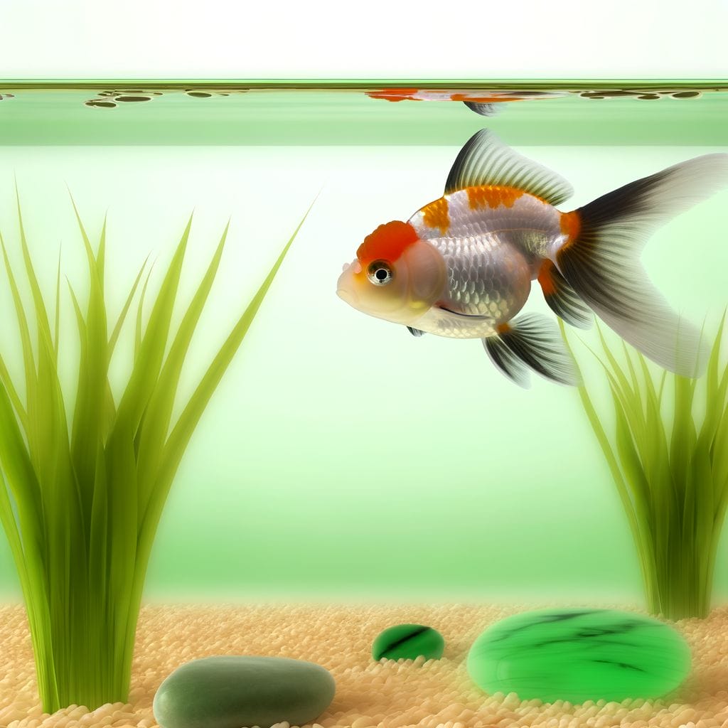 Ranchu Goldfish in a serene, spacious tank.