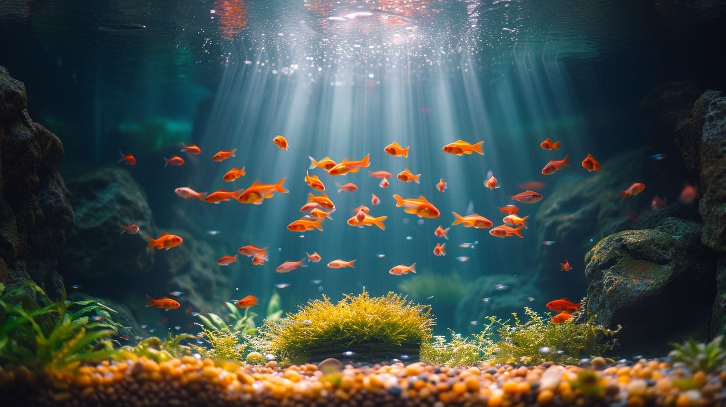 Serene aquarium with fish and sleek filter