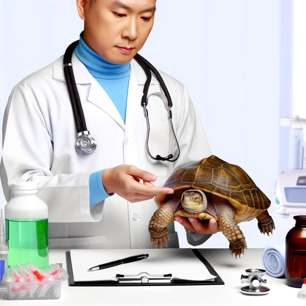 How To Know If My Turtle Is Dead featuring Vet examines turtle with health care items