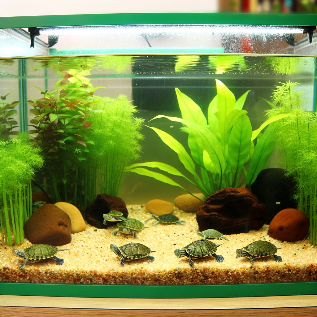 Well-maintained DIY turtle tank