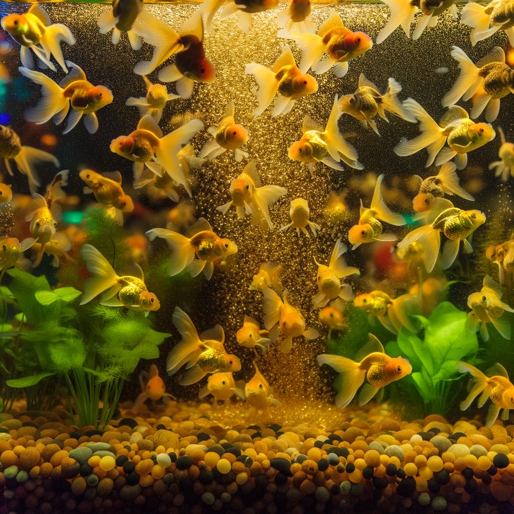 a crowded aquarium