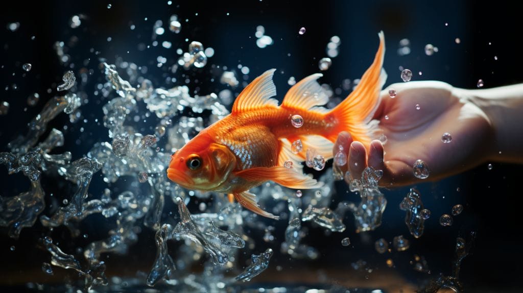 Epsom Salt Bath for Goldfish featuring a vibrant goldfish in an aquarium