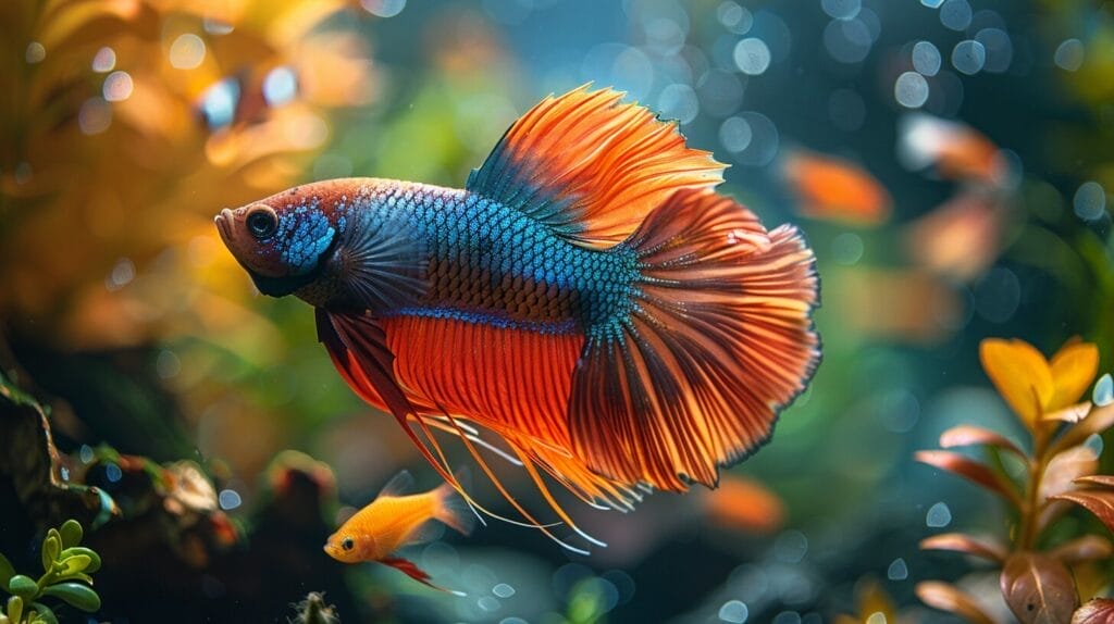 A betta fish swimming peacefully