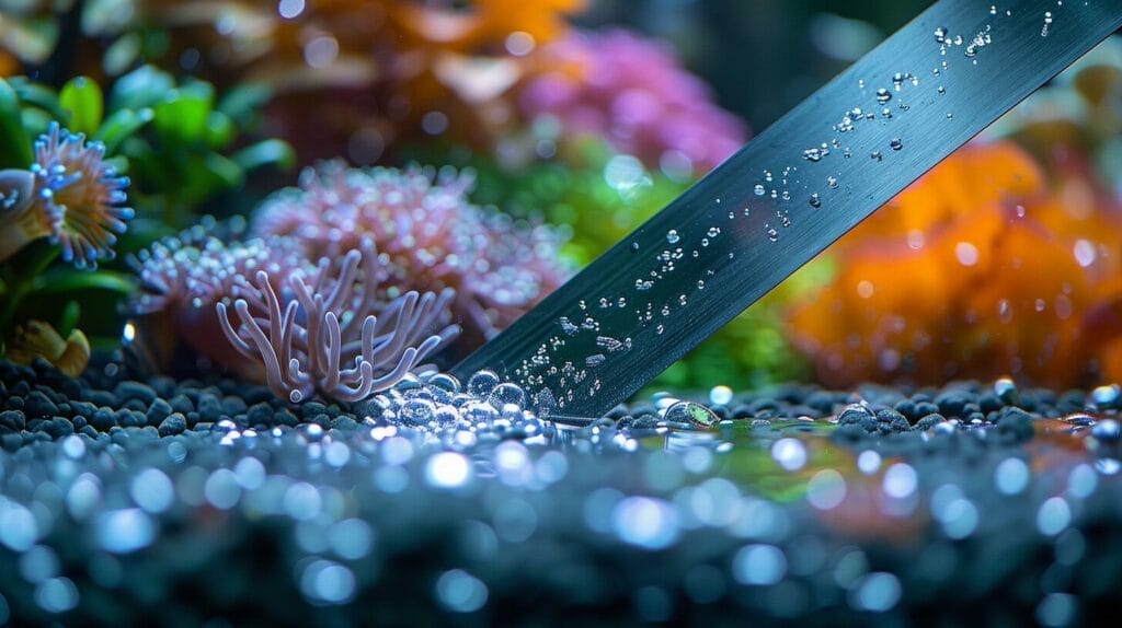 Stainless steel aquarium scraper cleaning glass