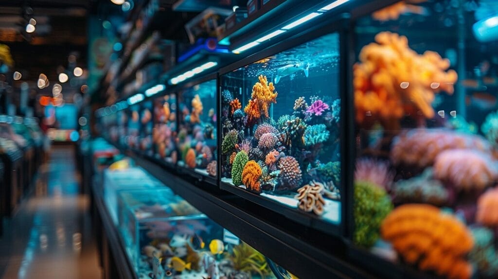 Various fish tanks designed for specific species.