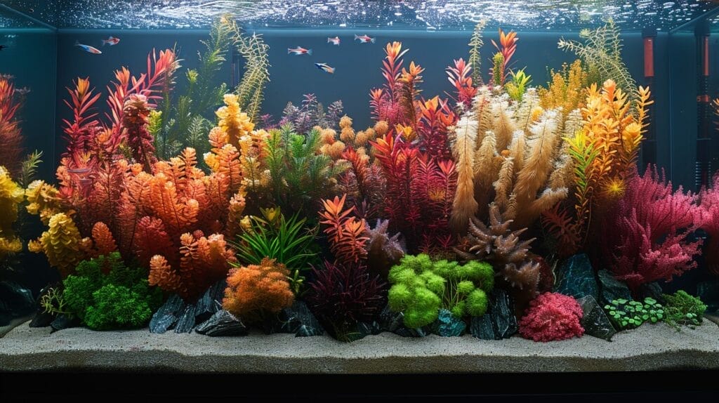 Vibrant aquarium with plants