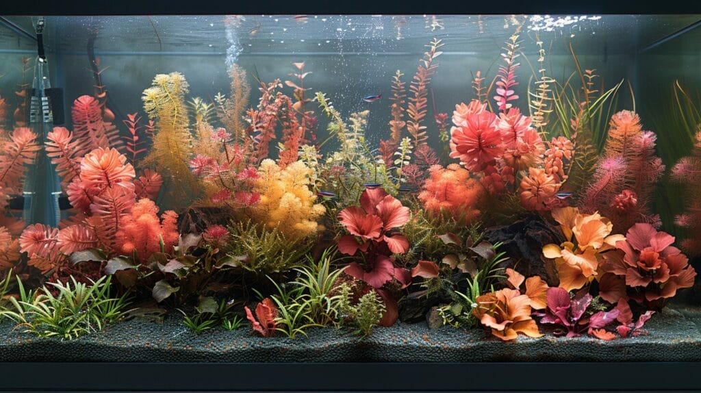 image of a fish tank filled with crystal-clear water